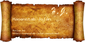 Hasenstab Jolán névjegykártya